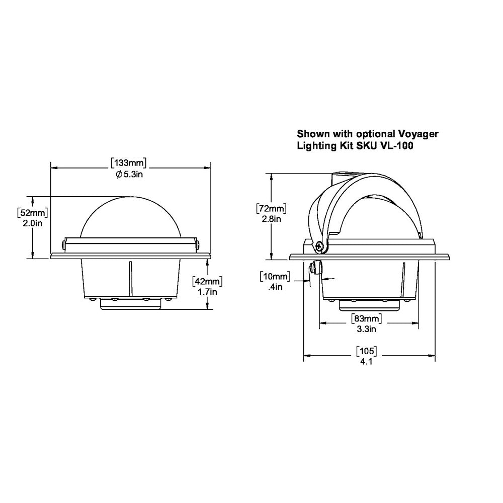 Ritchie RU-90 Voyager Compass - Flush Mount - Black - Deckhand Marine Supply