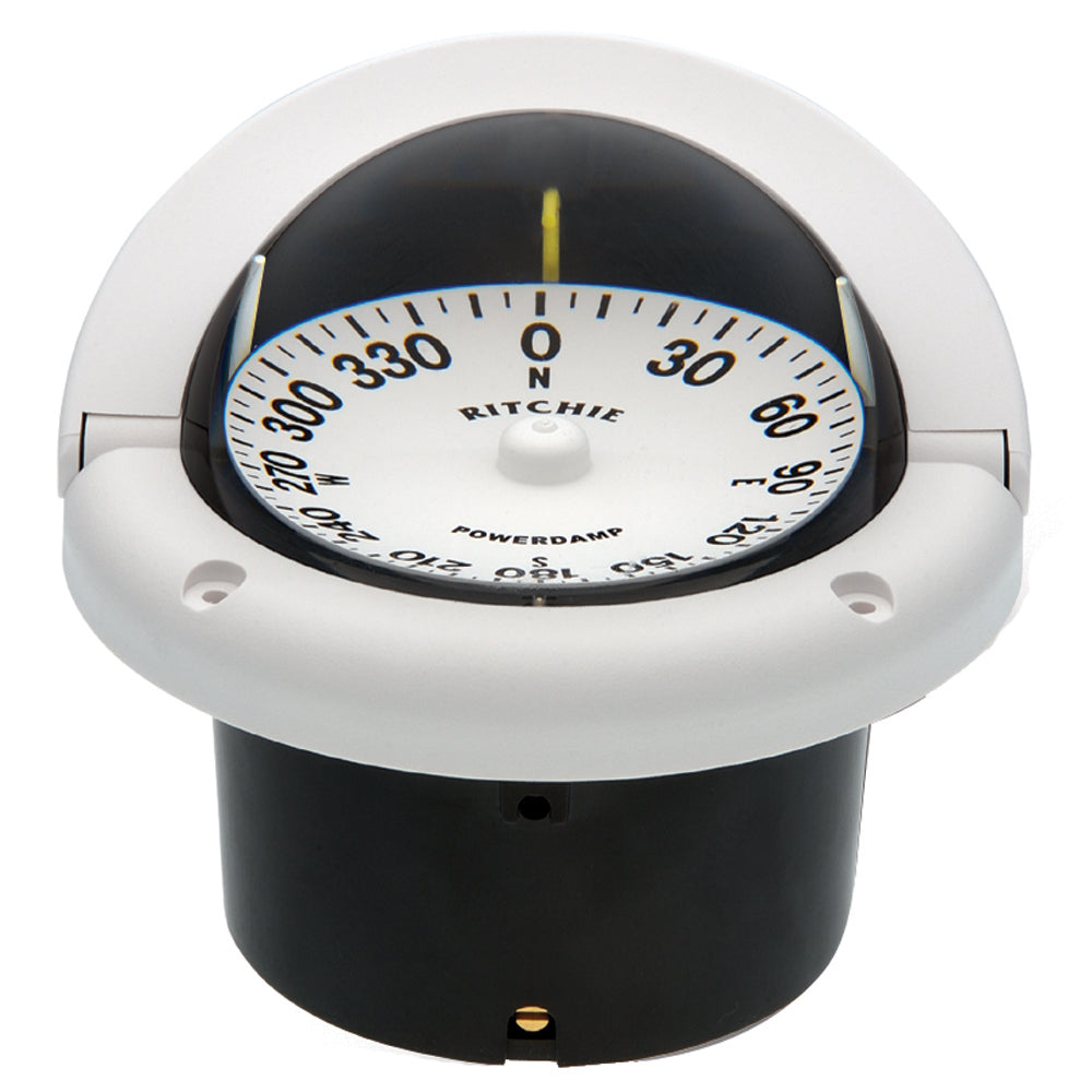 Ritchie HF-742W Helmsman Compass - Flush Mount - White - Deckhand Marine Supply