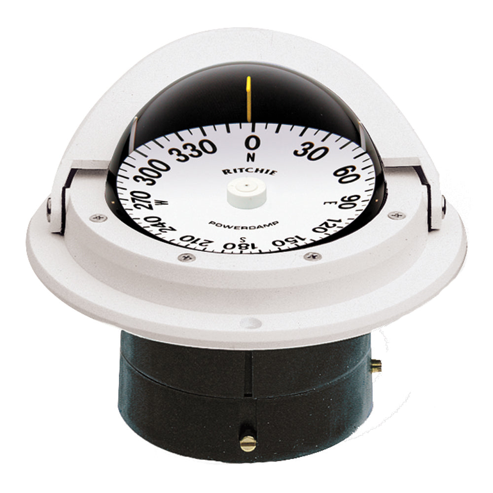 Ritchie F-82W Voyager Compass - Flush Mount - White - Deckhand Marine Supply