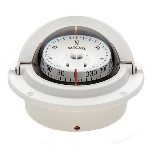 Ritchie F-83W Voyager Compass - Flush Mount - White - Deckhand Marine Supply