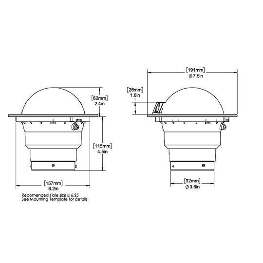 Ritchie SS-5000W SuperSport Compass - Flush Mount - White - Deckhand Marine Supply