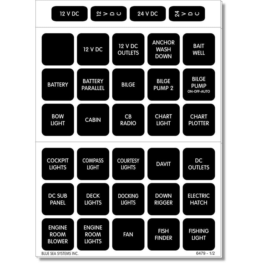 Blue Sea 4216 Square Format Label Set - 60 - Deckhand Marine Supply