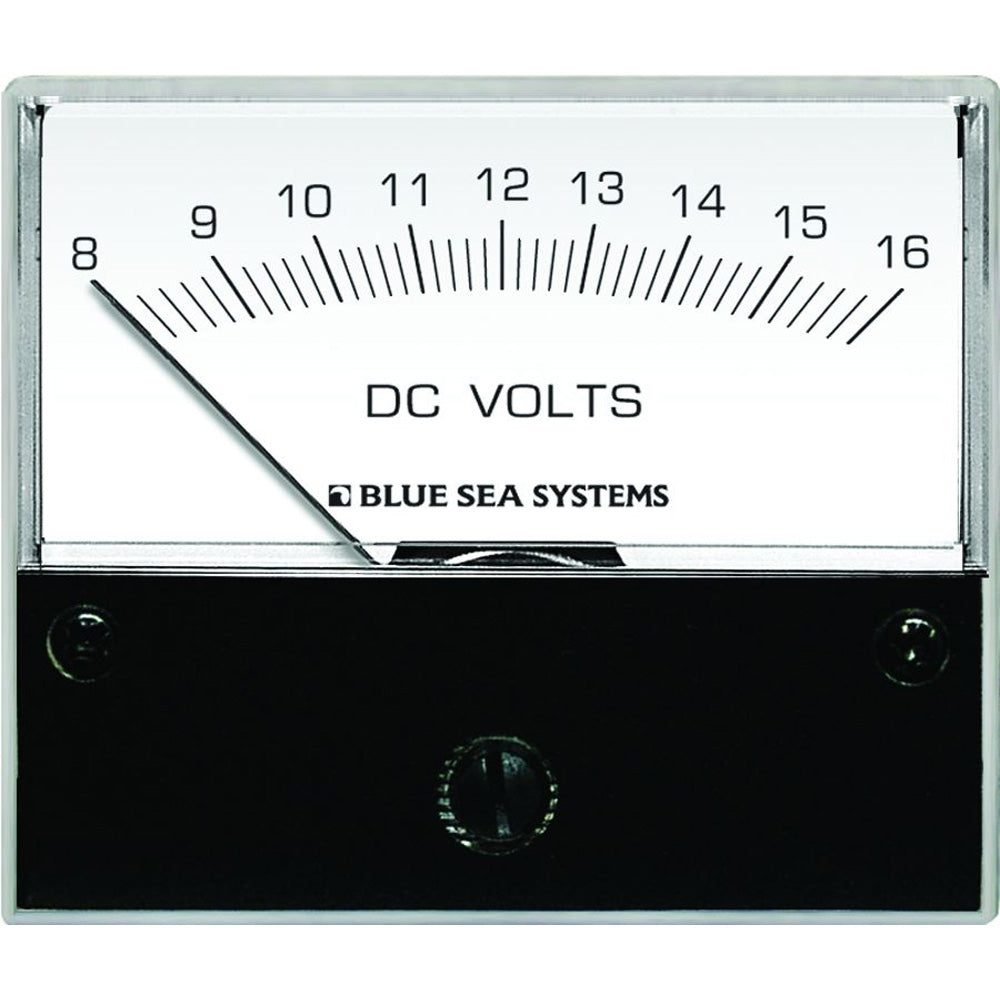 Blue Sea 8003 DC Analog Voltmeter - 2-3/4" Face, 8-16 Volts DC - Deckhand Marine Supply