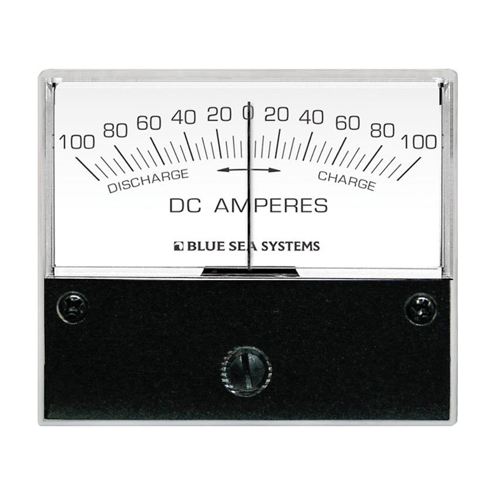 Blue Sea 8253 DC Zero Center Analog Ammeter - 2-3/4" Face, 100-0-100 Amperes DC - Deckhand Marine Supply