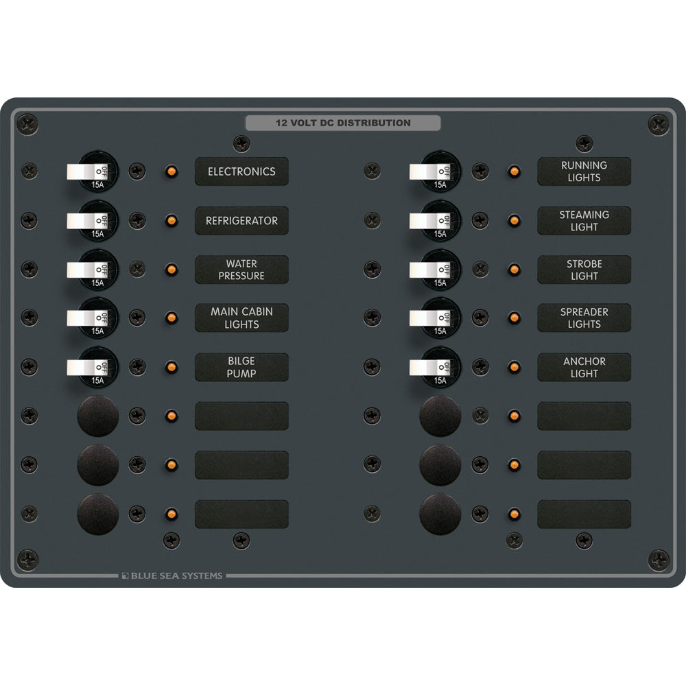 Blue Sea 8377 Panel DC 16 Position - Deckhand Marine Supply