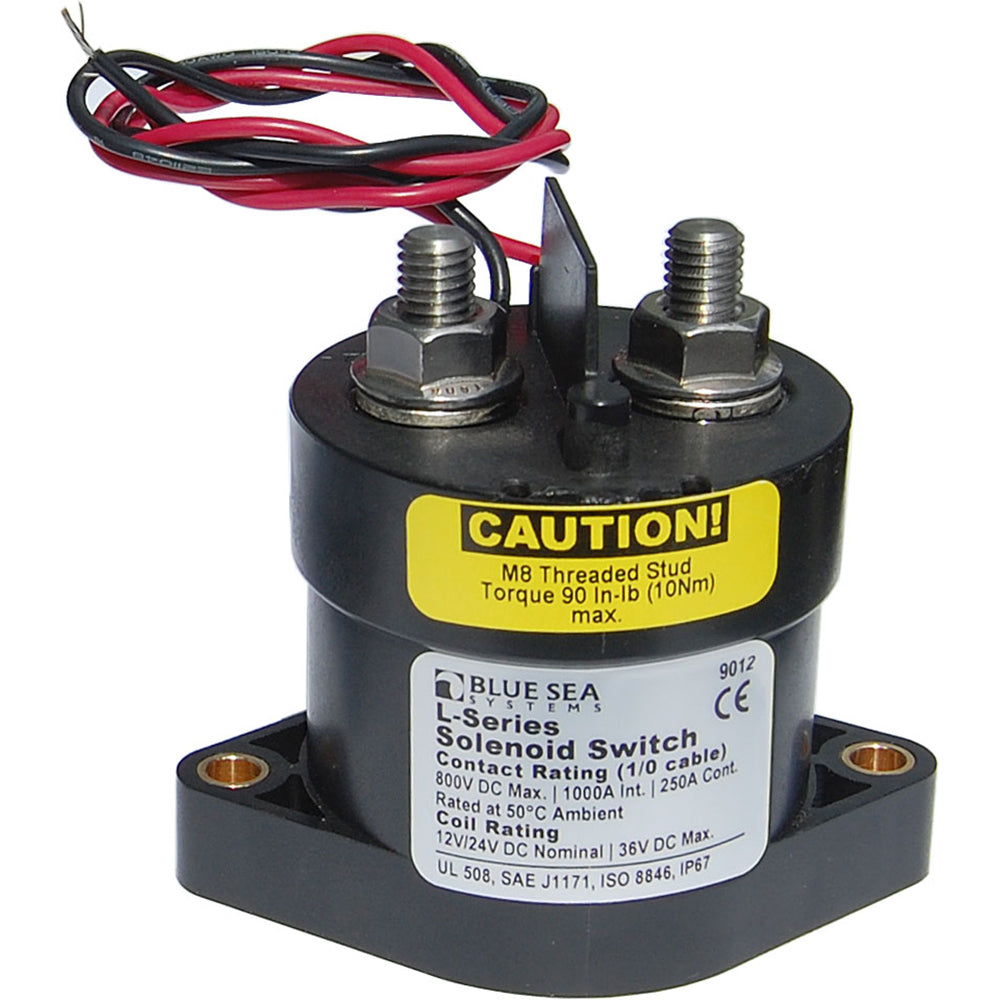 Blue Sea 9012 L Solenoid Switch - 12-24VDC - 250A - Deckhand Marine Supply