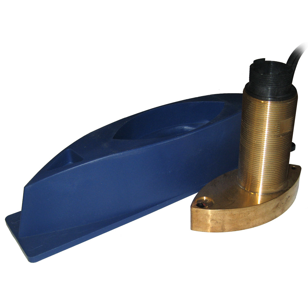 SI-TEX 496/50/200ST Bronze Thru-Hull Triducer w/Fairing Block f/ES502 - Deckhand Marine Supply