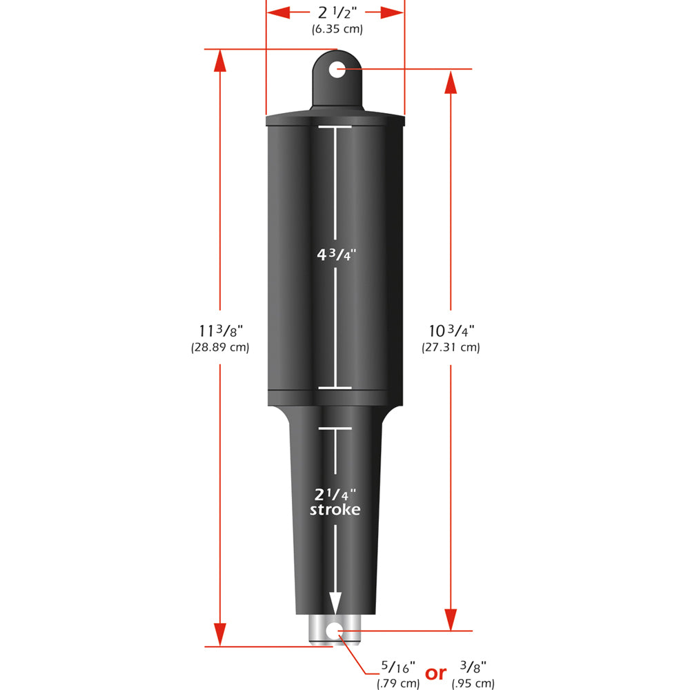 Lenco 101XD Extreme Duty Actuator - 12V - 2-1/4" Stroke - 5/16" Hardware - Deckhand Marine Supply