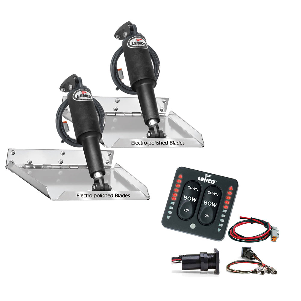 Lenco 12" x 12" Standard Performance Trim Tab Kit w/LED Indicator Switch Kit 12V - Deckhand Marine Supply