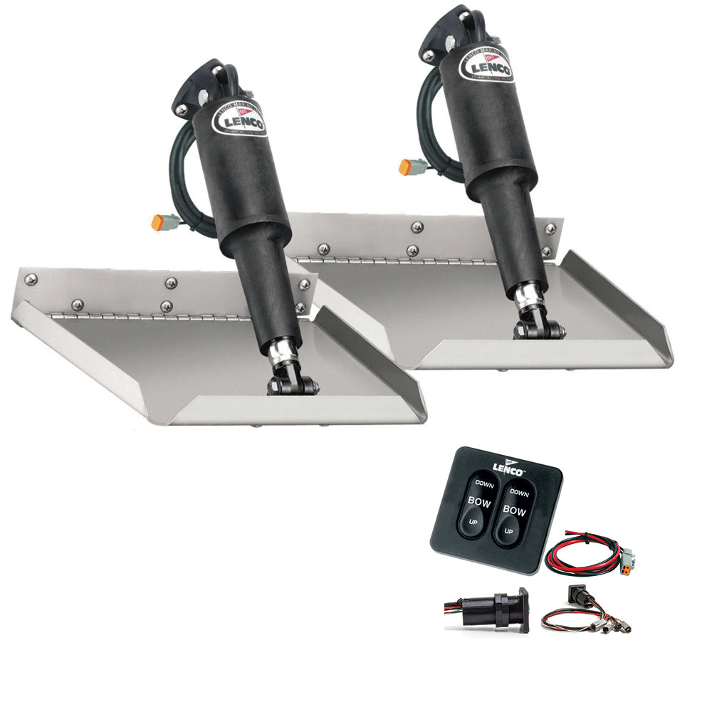 Lenco 9" x 9" Edgemount Trim Tab Kit w/Standard Tactile Switch Kit 12V - Deckhand Marine Supply