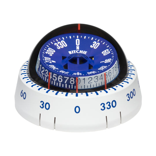 Ritchie XP-98W X-Port Tactician Compass - Surface Mount - White - Deckhand Marine Supply