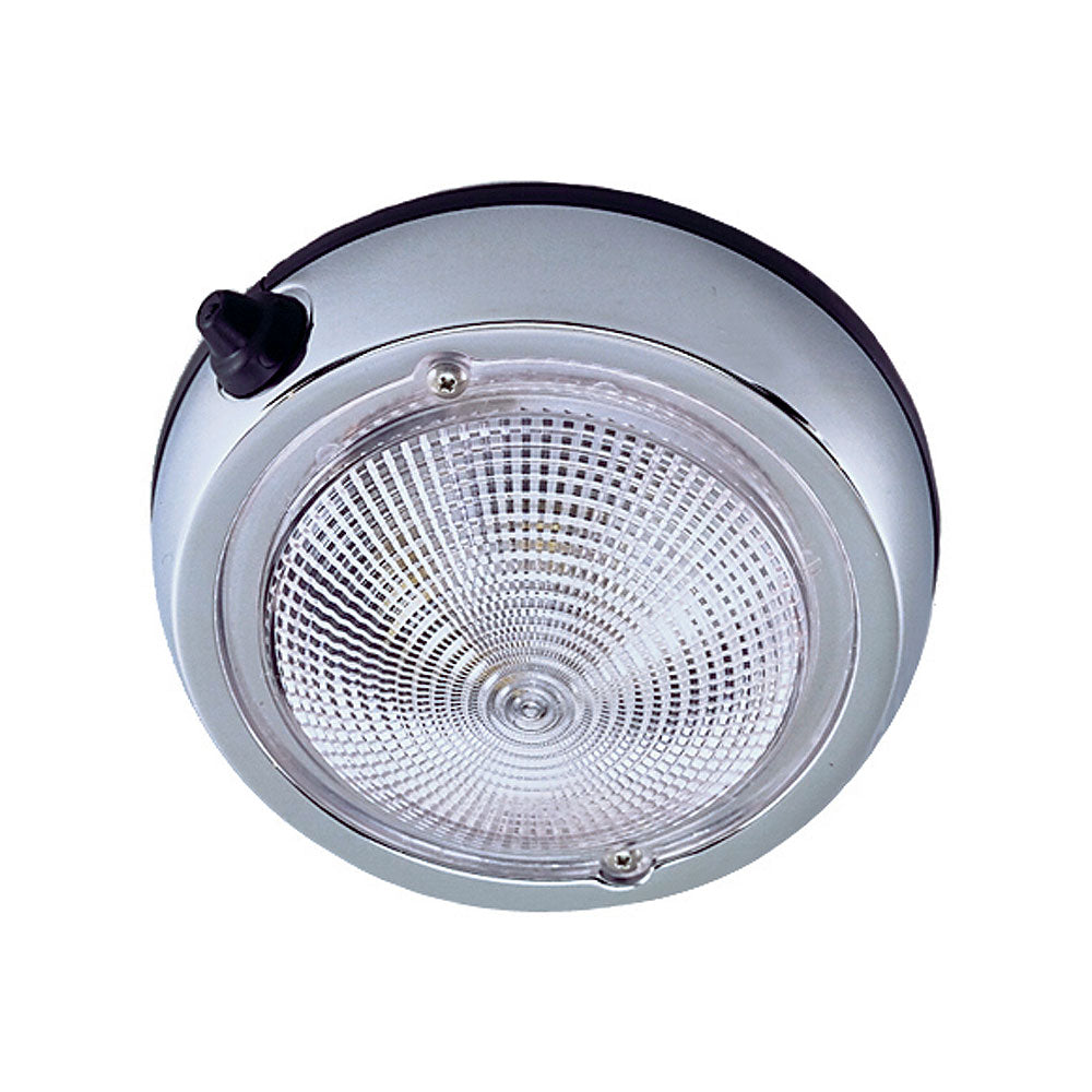 Perko Surface Mount Dome Light - 3 3/4" O.D. (3" Lens) - Chrome Plated - Deckhand Marine Supply