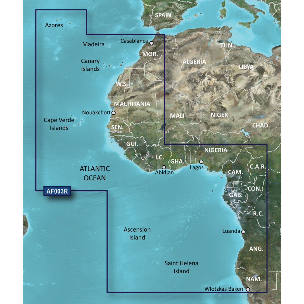 Garmin BlueChart g3 HD - HXAF003R - Western Africa - microSD/SD - Deckhand Marine Supply