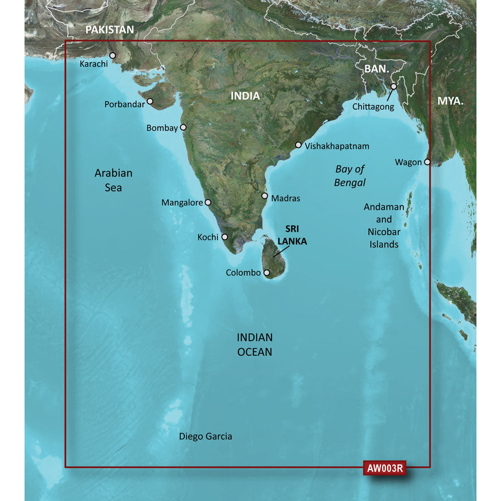 Garmin BlueChart g3 HD - HXAW003R - Indian Subcontinent - microSD/SD - Deckhand Marine Supply