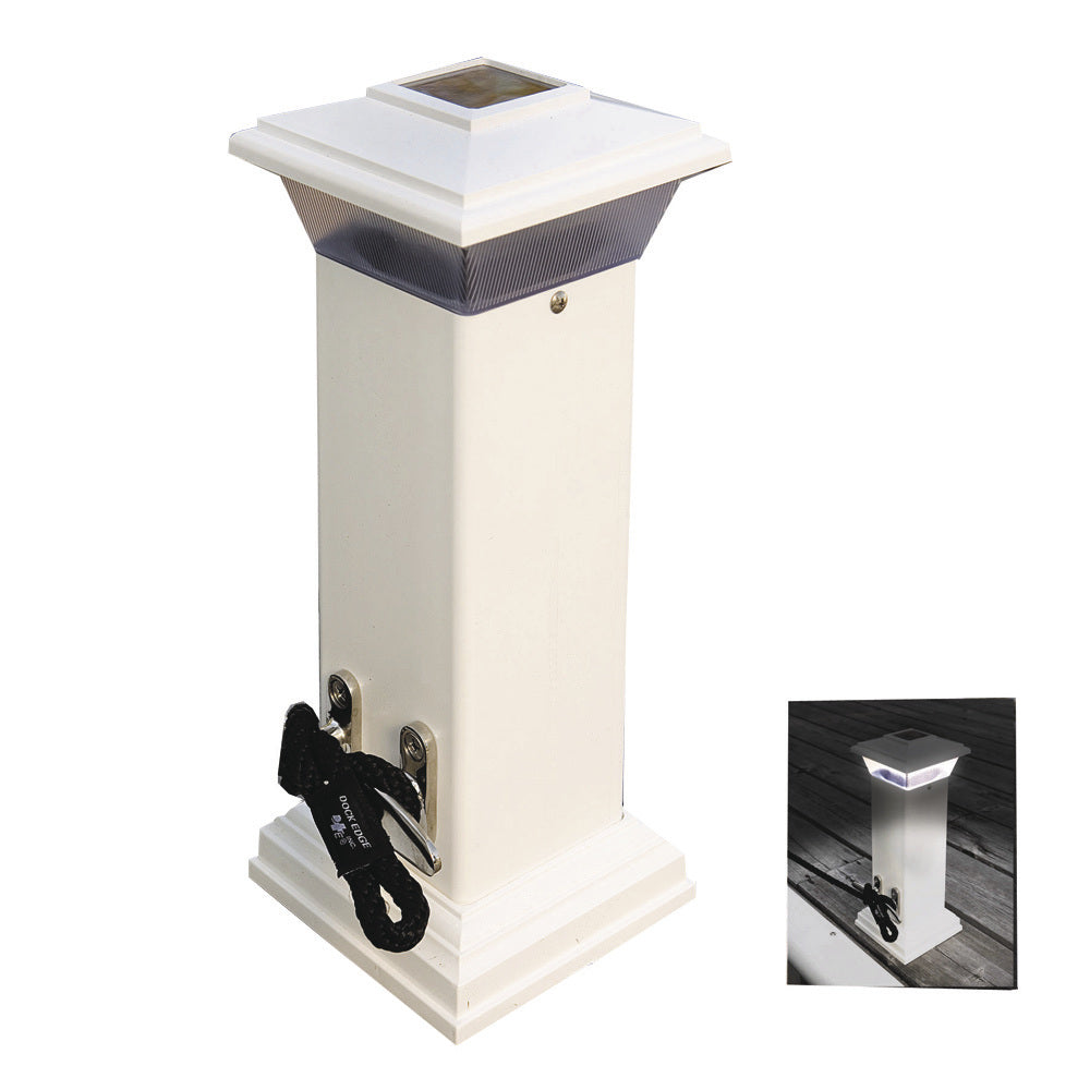 Dock Edge Cleatlite Solar Dock Light w/SS Mooring Cleat 12" - Deckhand Marine Supply