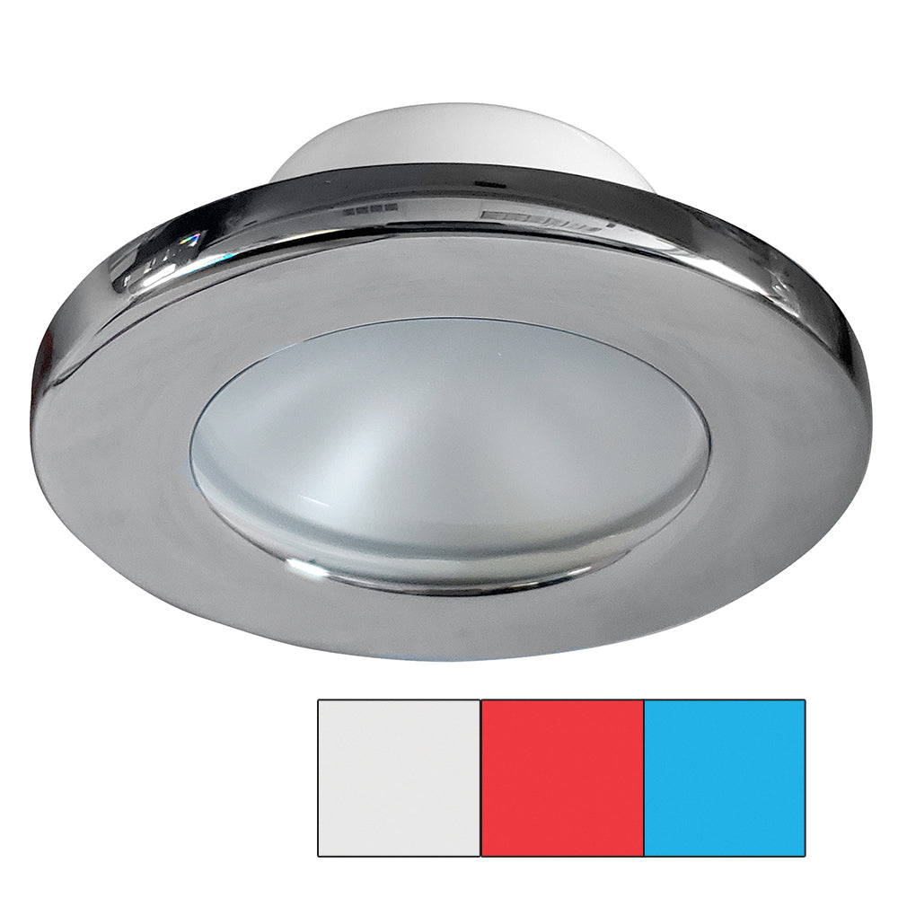 i2Systems Apeiron A3120 Screw Mount Light - Red, Cool White & Blue - Chrome Finish - Deckhand Marine Supply