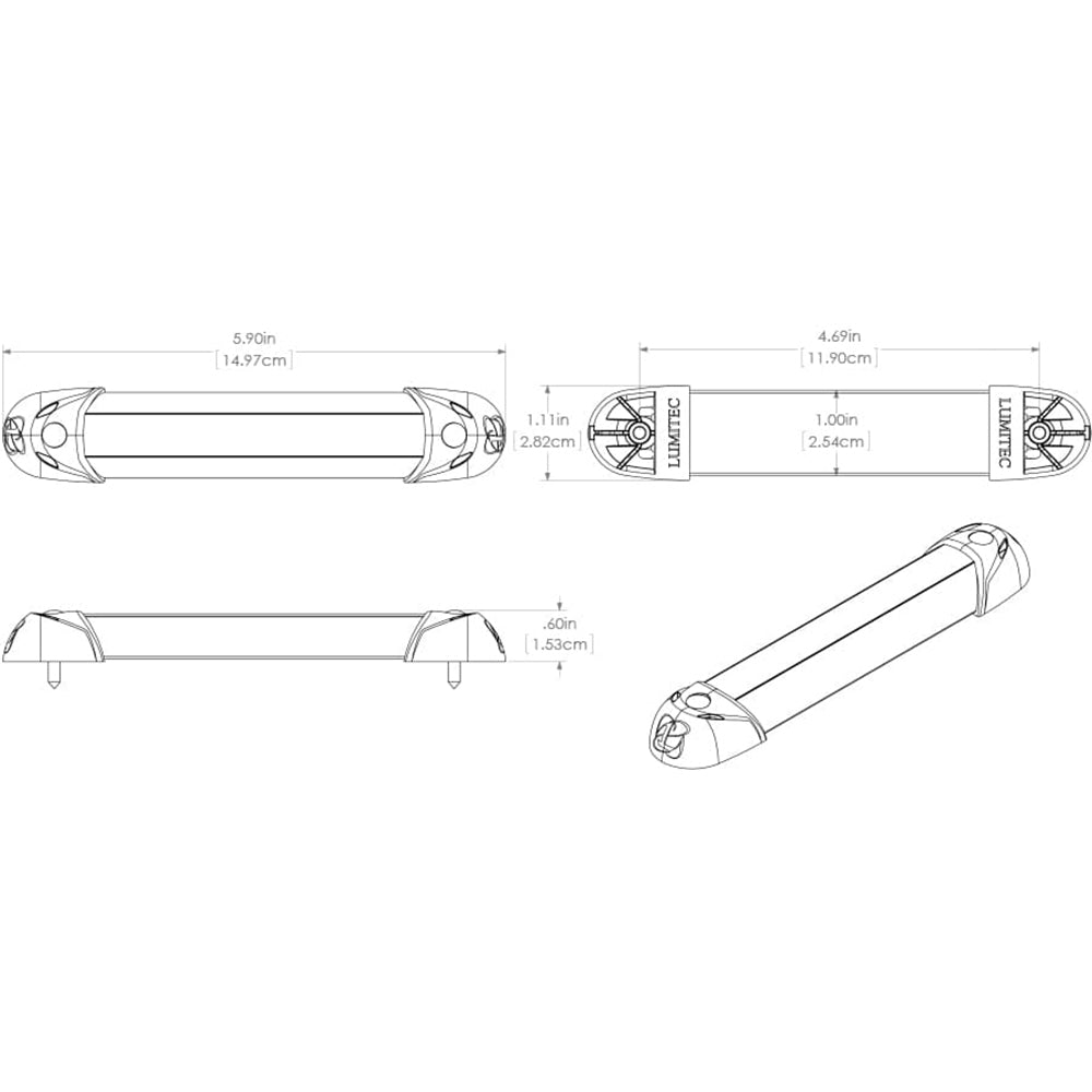 Lumitec MiniRail2 6" Light - Blue Non Dimming - Deckhand Marine Supply