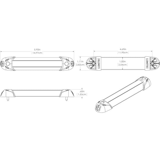 Lumitec MiniRail2 6" Light - Blue Non Dimming - Deckhand Marine Supply