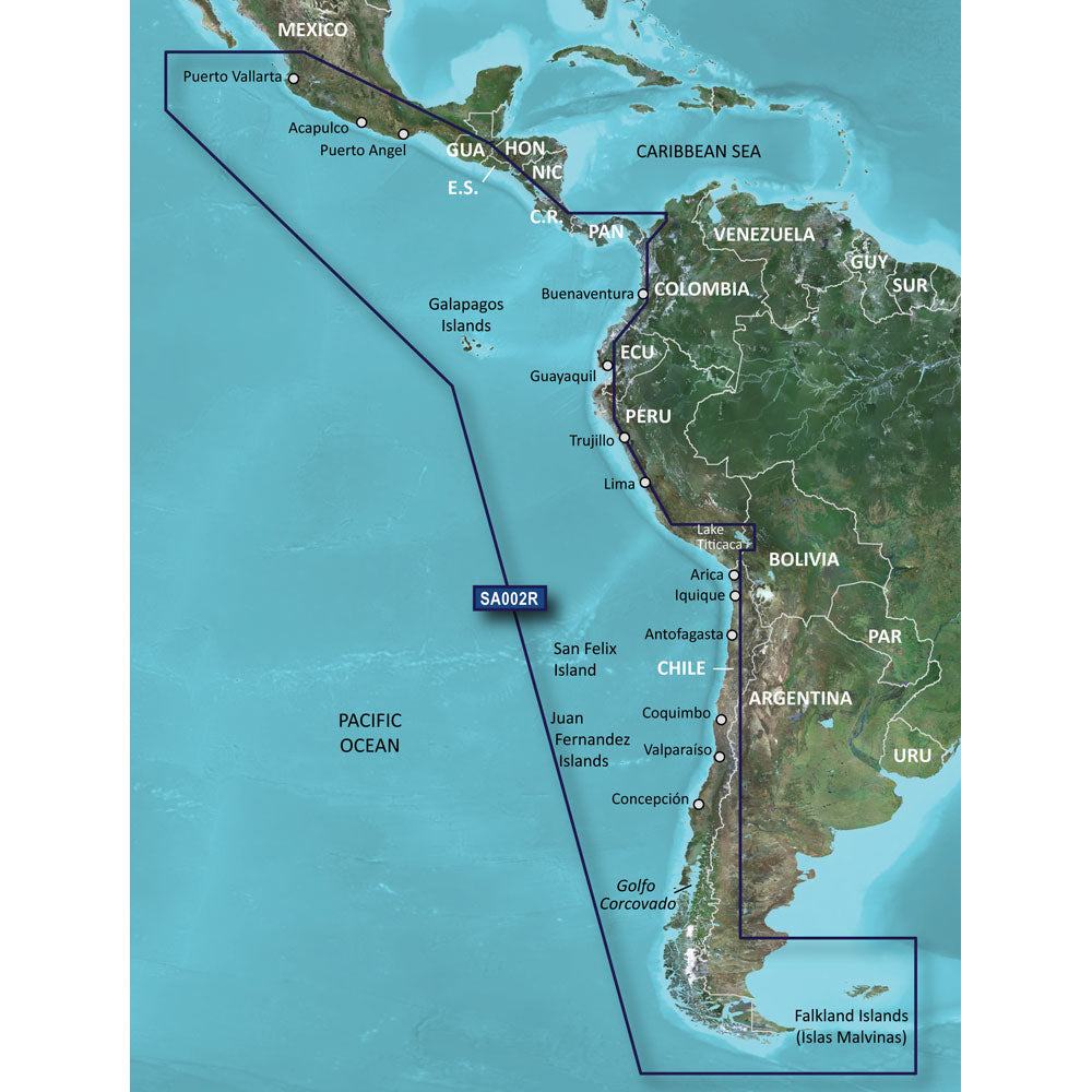 Garmin BlueChart g3 HD - HXSA002R - South America West Coast - microSD/SD - Deckhand Marine Supply