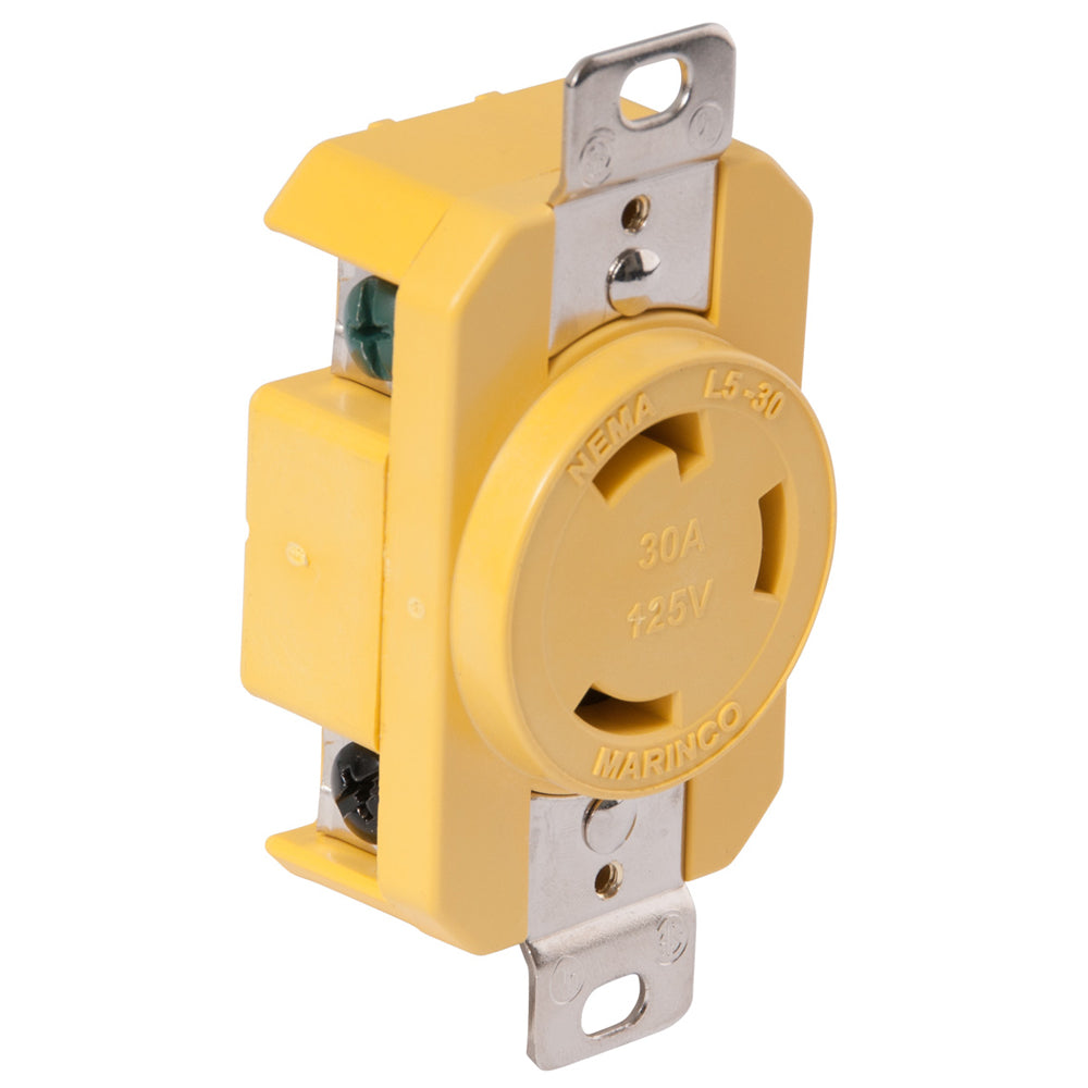 Marinco 305CRR 30A Receptacle - Yellow - 125V - Deckhand Marine Supply