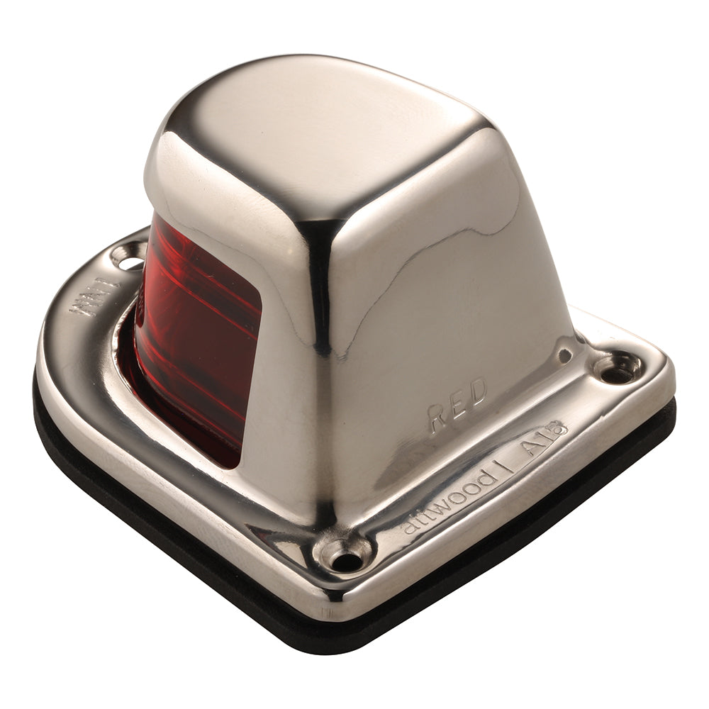 Attwood 1-Mile Deck Mount, Red Sidelight - 12V - Stainless Steel Housing - Deckhand Marine Supply