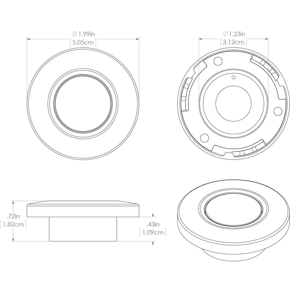 Lumitec Orbit - Flush Mount Down Light - Brushed Finish - White Non-Dimming - Deckhand Marine Supply