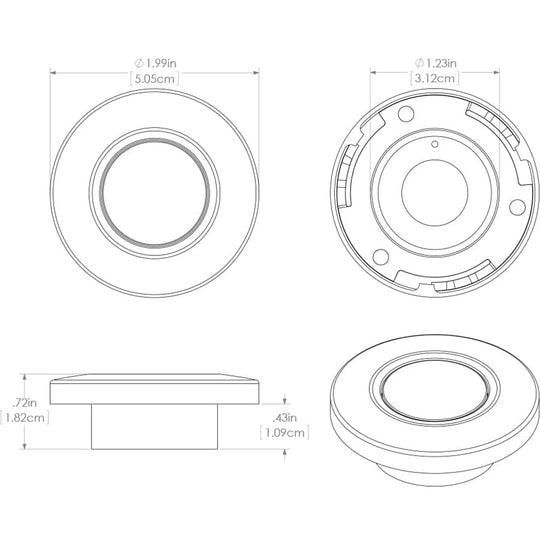 Lumitec Orbit - Flush Mount Down Light - Brushed Finish - White Non-Dimming - Deckhand Marine Supply