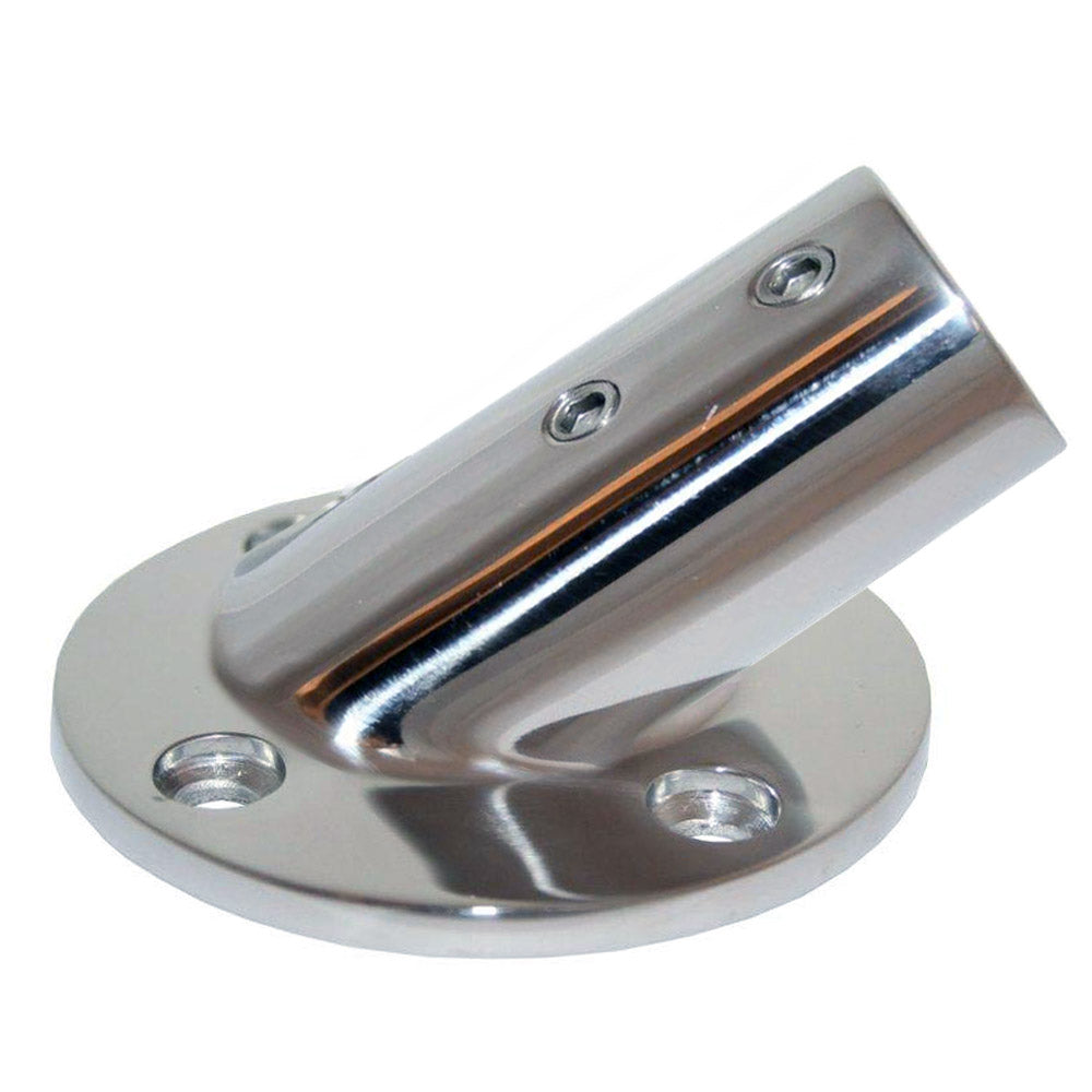 Whitecap " O.D. 30 Degree Round Base SS Rail Fitting - Deckhand Marine Supply