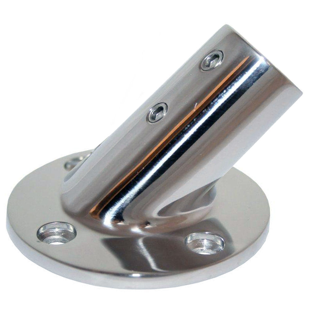 Whitecap " O.D. 45 Degree Round Base SS Rail Fitting - Deckhand Marine Supply