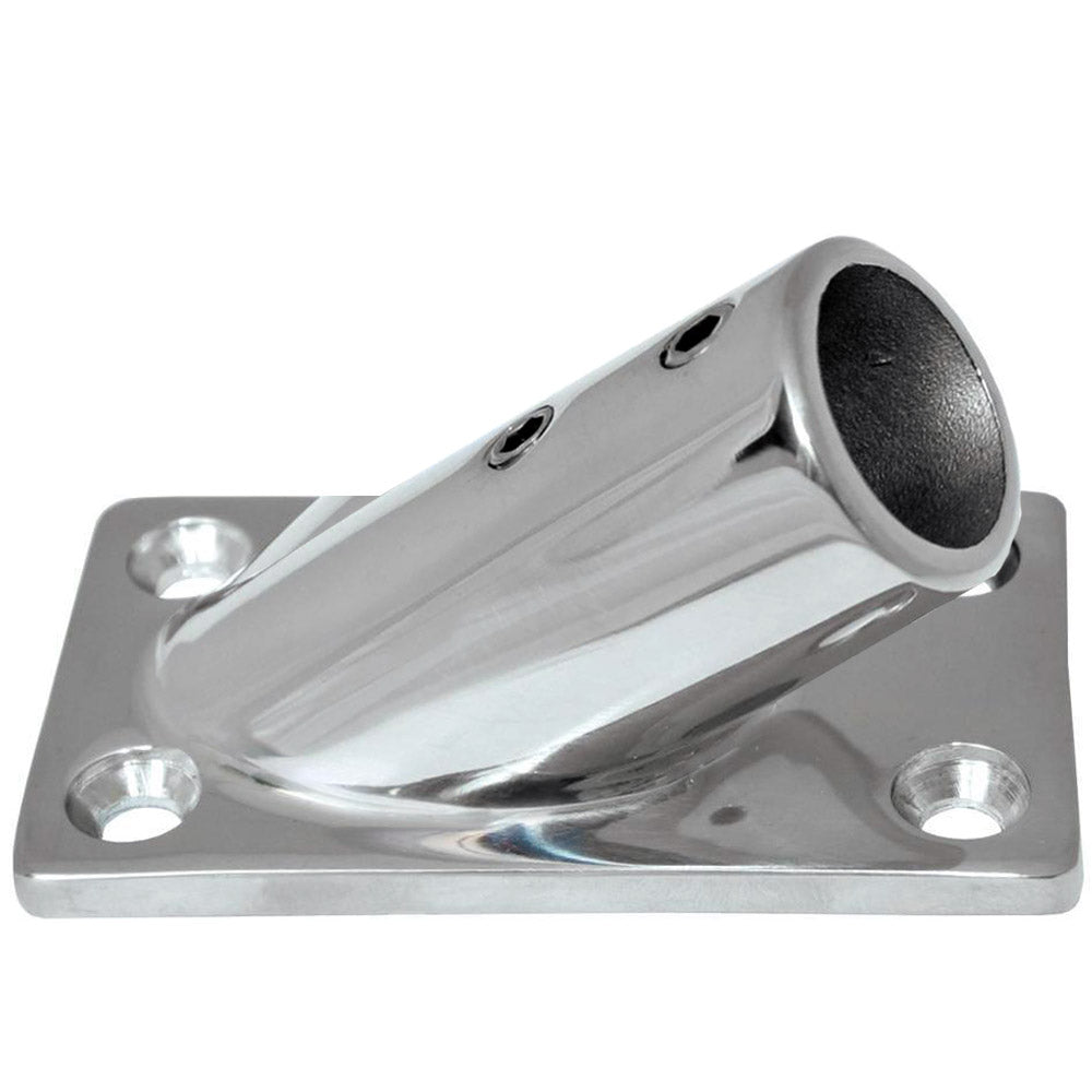 Whitecap 1" O.D. 30 Degree Rectangle Base SS Rail Fitting - Deckhand Marine Supply