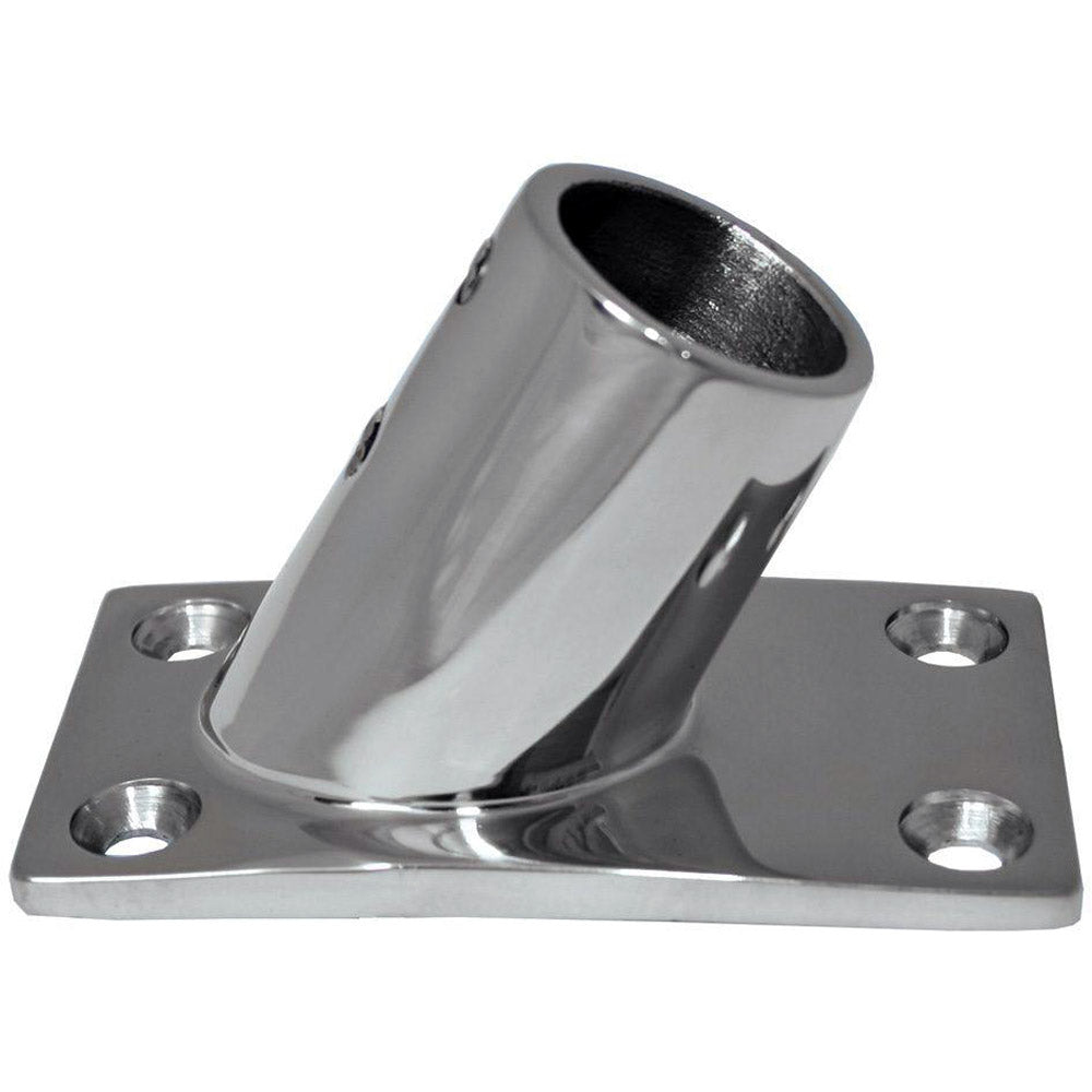 Whitecap " O.D. 60 Degree Rectangle Base SS Rail Fitting - Deckhand Marine Supply