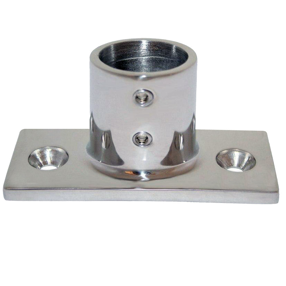 Whitecap " O.D. 90 Degree 2-Hole Rectangle Base SS Rail Fitting - Deckhand Marine Supply