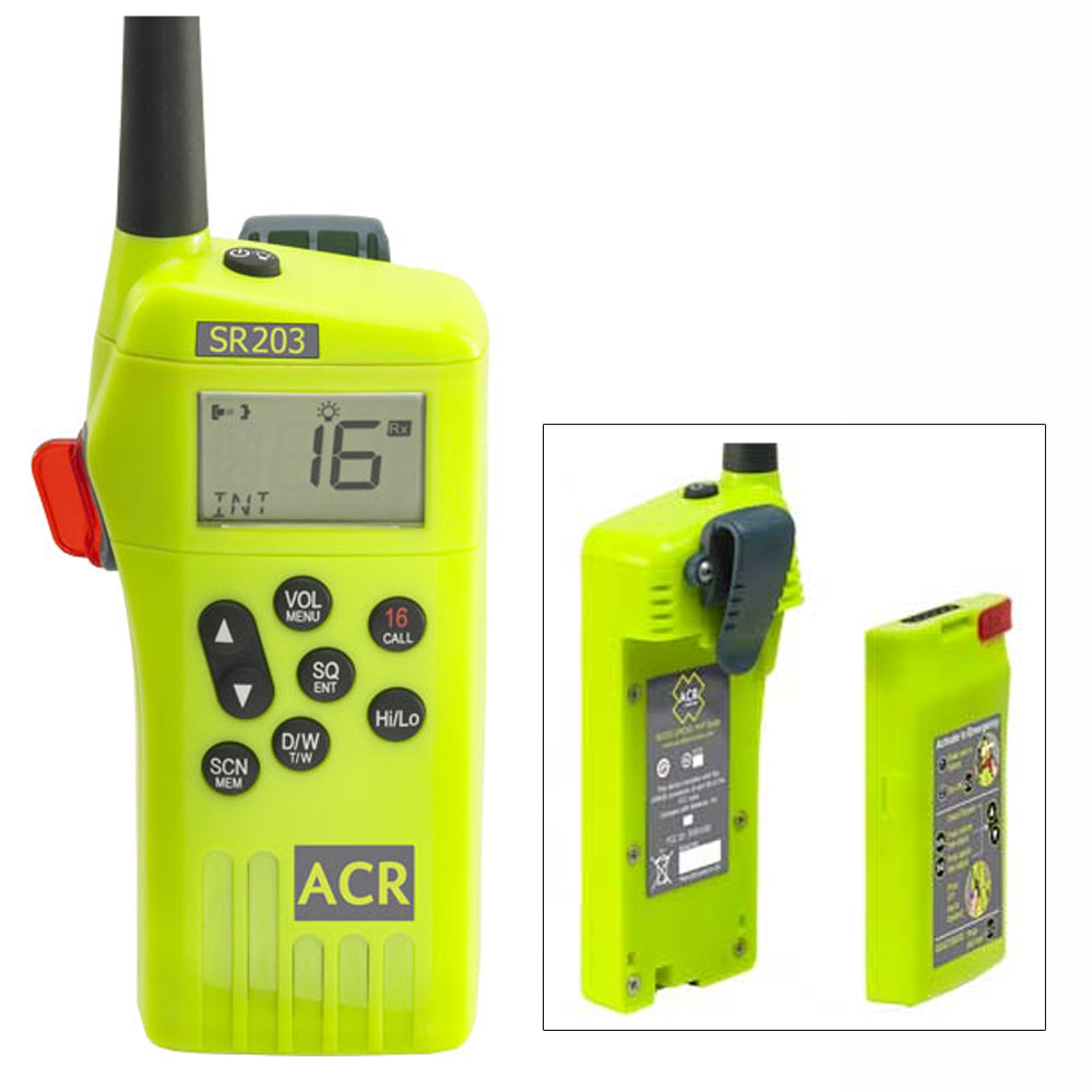 ACR SR203 VHF Handheld Survival Radio - Deckhand Marine Supply