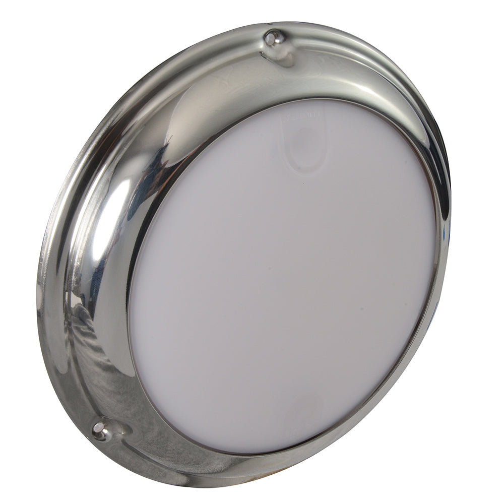 Lumitec TouchDome - Dome Light - Polished SS Finish - 2-Color White/Blue Dimming - Deckhand Marine Supply