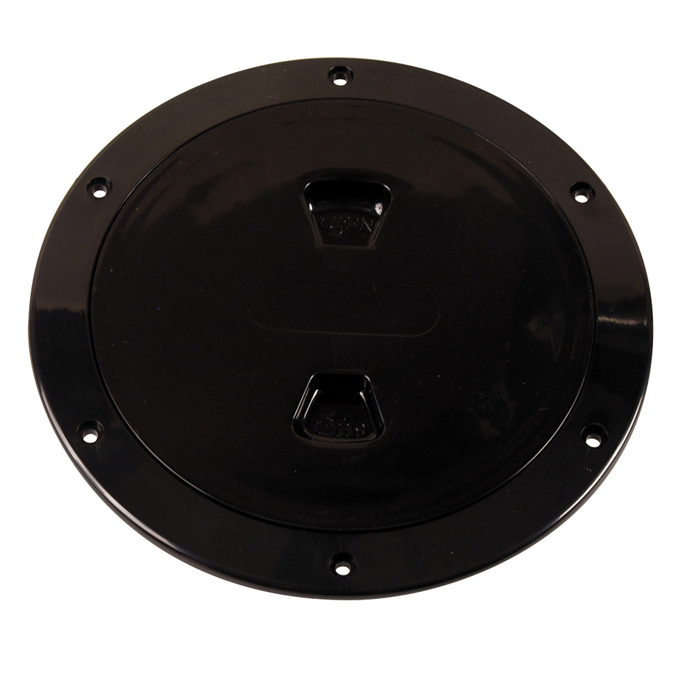 Beckson 6" Smooth Center Screw-Out Deck Plate - Black - Deckhand Marine Supply