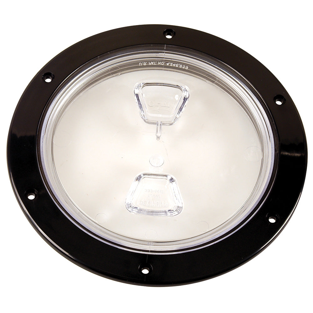 Beckson  6" Clear Center Screw-Out Deck Plate - Black - Deckhand Marine Supply