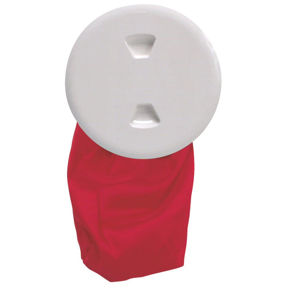 Beckson 5" Stow-Away Deck Plate - White w/12" Bag - Deckhand Marine Supply