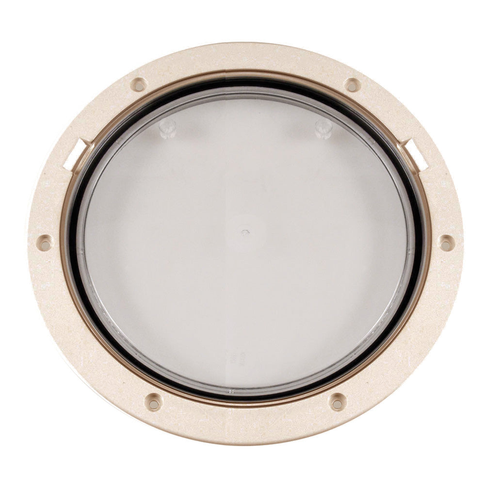 Beckson 8" Clear Center Pry-Out Deck Plate - Beige - Deckhand Marine Supply