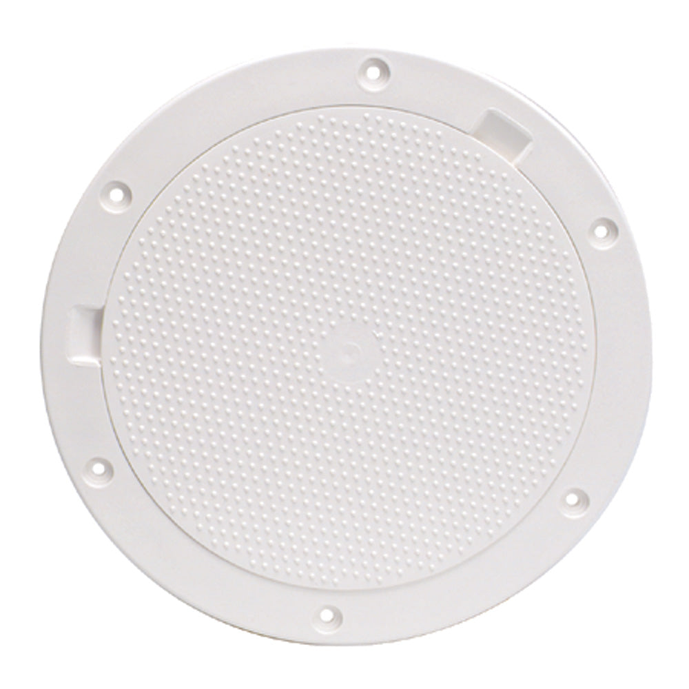 Beckson 8" Non-Skid Pry-Out Deck Plate - White - Deckhand Marine Supply