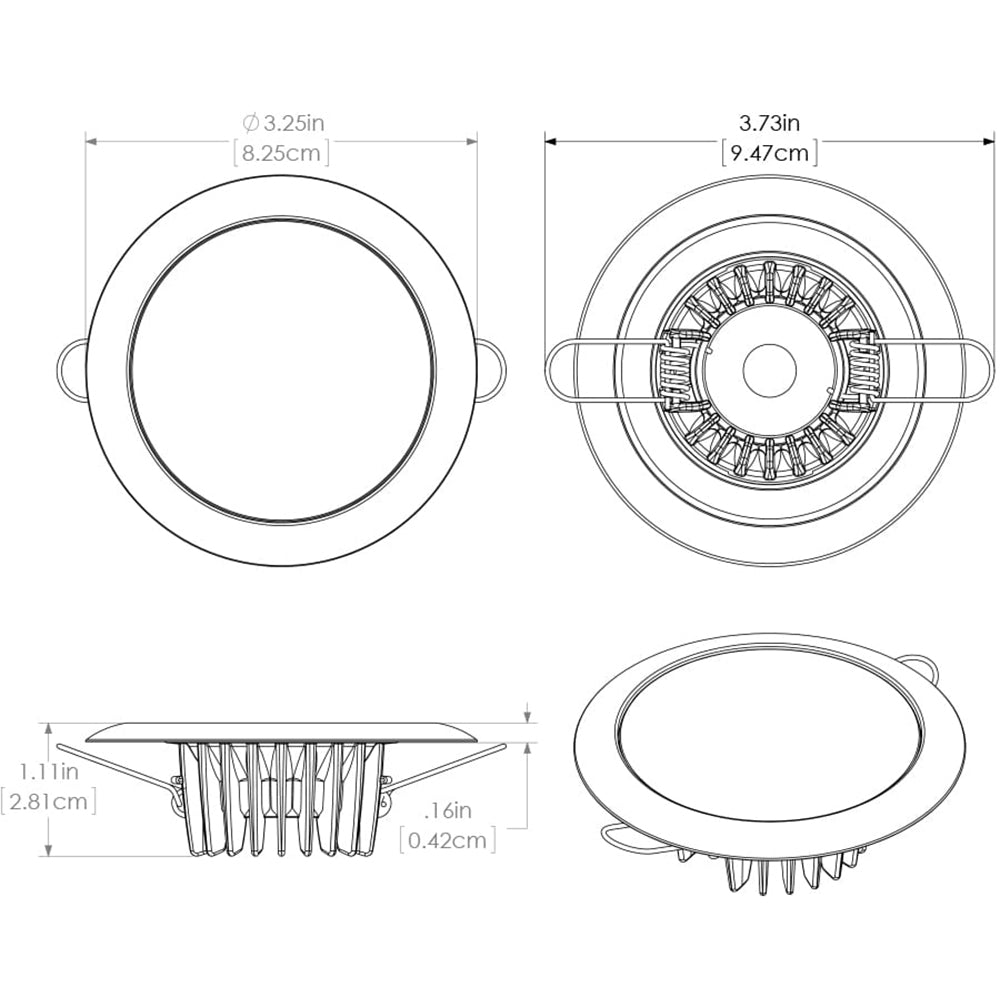 Lumitec Mirage - Flush Mount Down Light - Glass Finish/No Bezel - Warm White Dimming - Deckhand Marine Supply