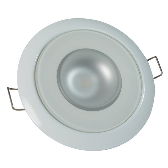 Lumitec Mirage - Flush Mount Down Light - Glass Finish/White Bezel - Warm White Dimming - Deckhand Marine Supply