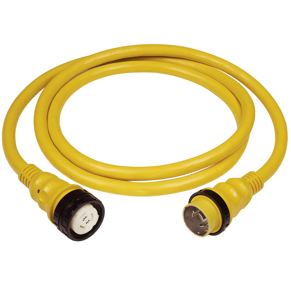 Marinco 50A 125V Shore Power Cable - 50' - Yellow - Deckhand Marine Supply