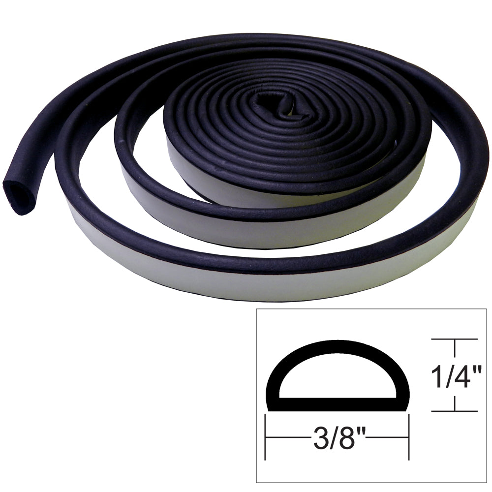 TACO Weather Seal - 10'L x 1/4"H x 3/8"W - Black - Deckhand Marine Supply