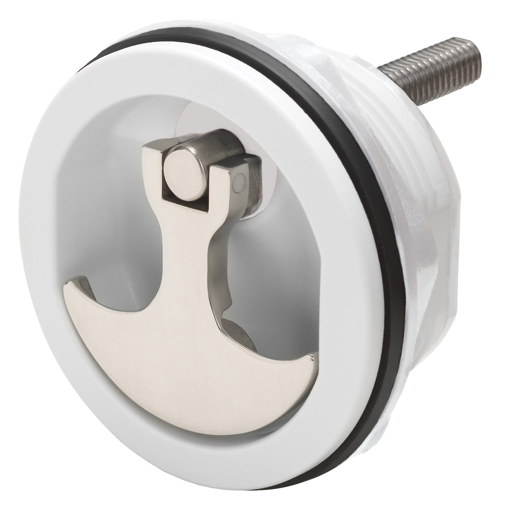 Whitecap Compression Handle - Nylon White/Stainless Steel - Non-Locking - Deckhand Marine Supply