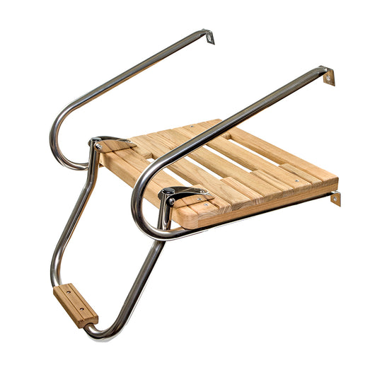 Whitecap Teak Swim Platform w/Ladder f/Inboard/Outboard Motors - Deckhand Marine Supply