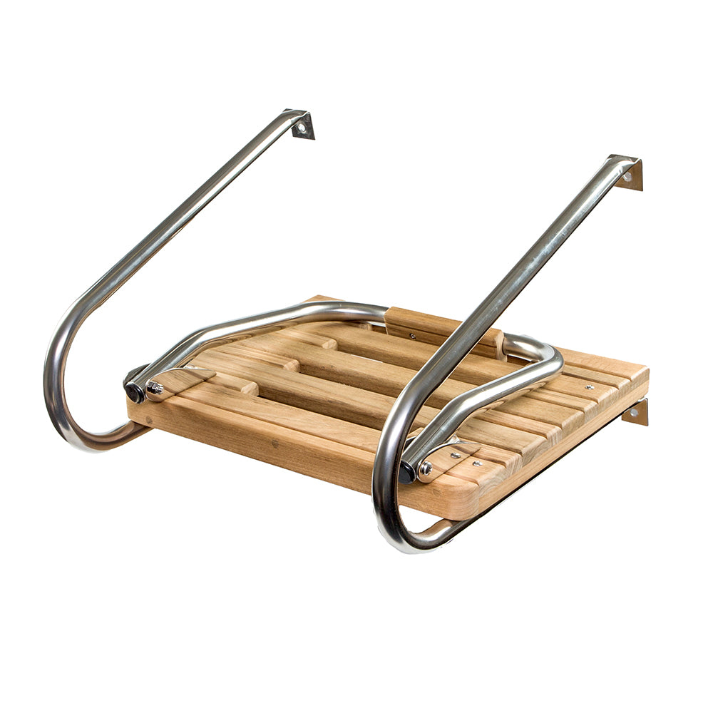 Whitecap Teak Swim Platform w/Ladder f/Inboard/Outboard Motors - Deckhand Marine Supply