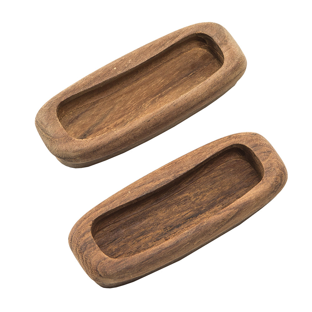 Whitecap Teak Rectangular Drawer Pull - 3-1/4"L - 2 Pack - Deckhand Marine Supply