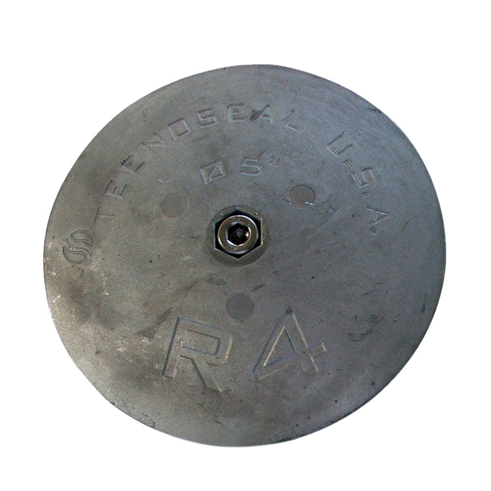 Tecnoseal R4 Rudder Anode - Zinc - 5" Diameter x 5/8" Thickness - Deckhand Marine Supply