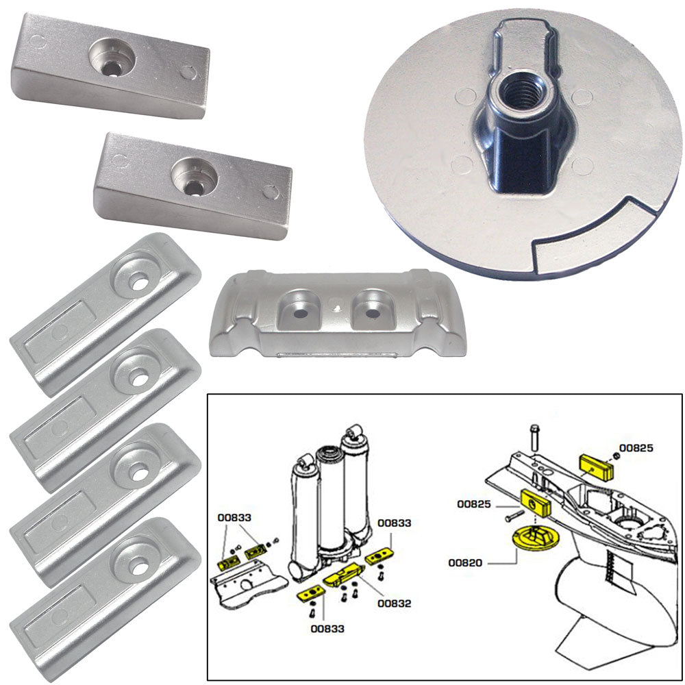 Tecnoseal Anode Kit w/Hardware - Mercury Verado 6 - Zinc - Deckhand Marine Supply