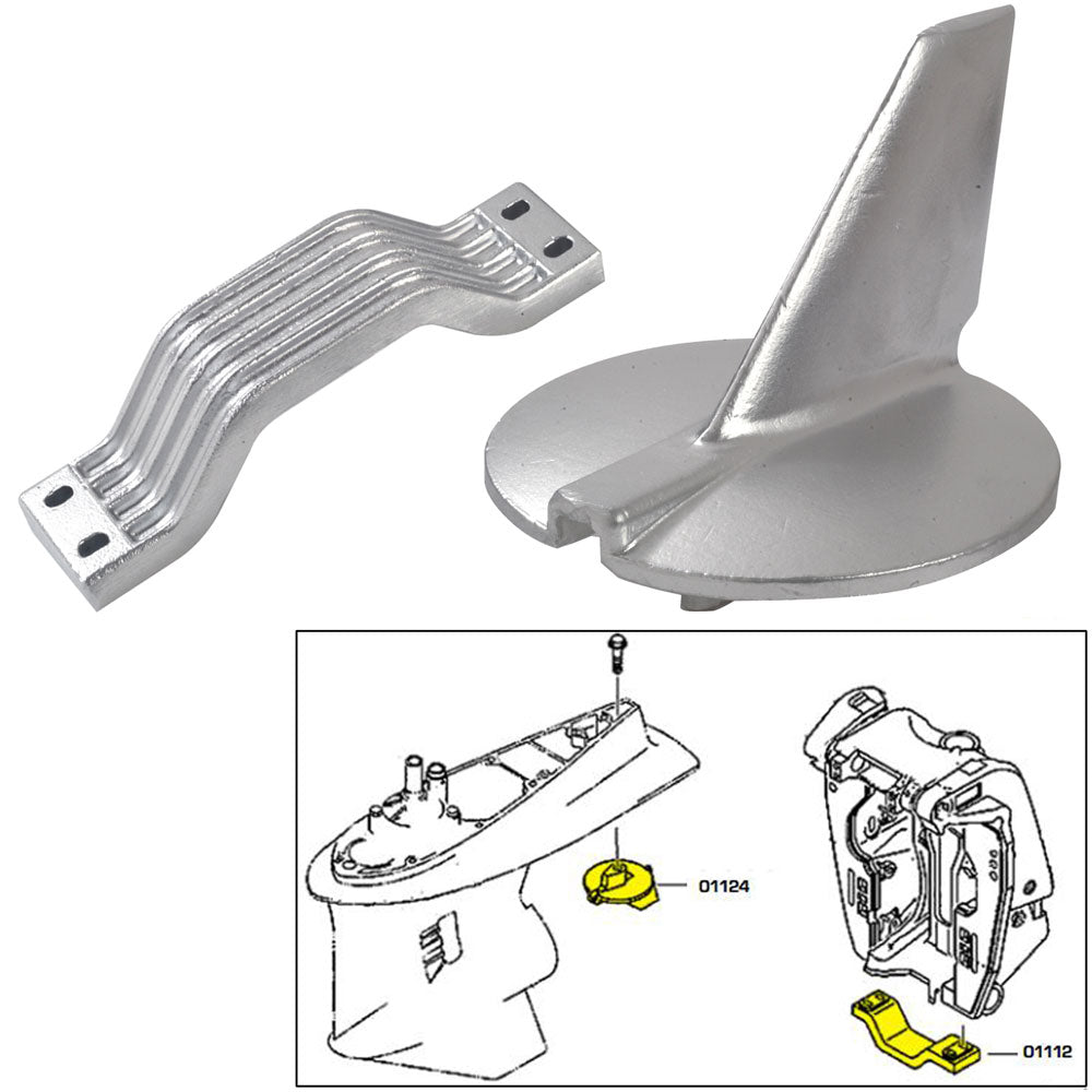 Tecnoseal Anode Kit - Yamaha 200-250HP - Zinc - Deckhand Marine Supply